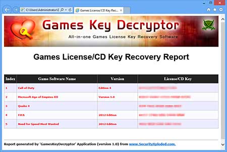 GamesKeyDecryptor